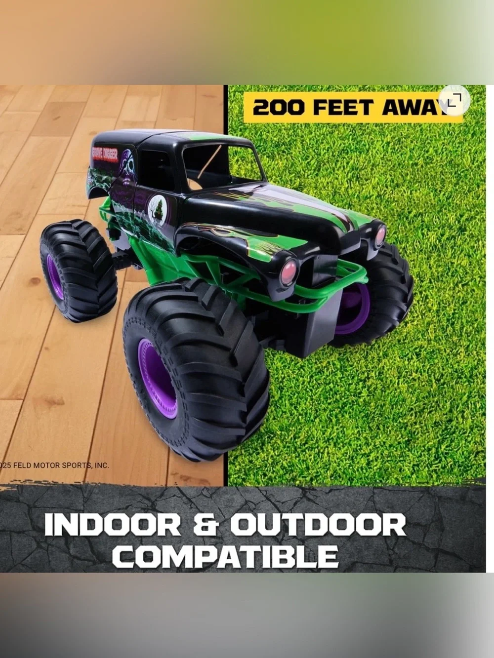 Spin Master Monster Jam Smash & Bash Grave Digger RC Truck USB-C 13in